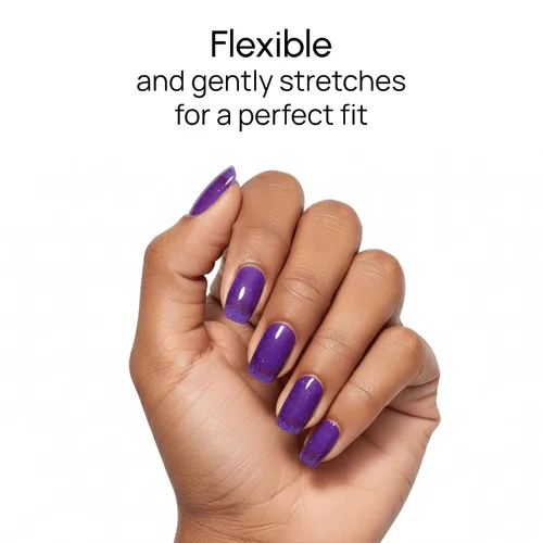 Miniatura 5 de Color Street Tiras de uñas Wild Grape – Brillantina índigo transparente brillante – Capa sobre otros tonos de acabado brillante – 16 tiras de doble