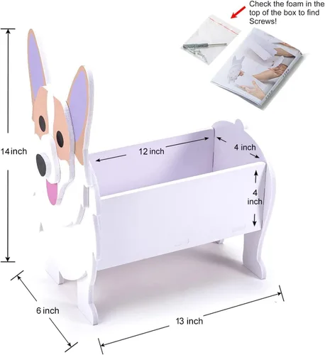 Miniatura 3 de Macetas de madera para perros con forma de animal de 14 pulgadas 2024, maceta de jardín para suculentas, diseño de perros lindos para interiores