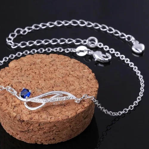 Miniatura 4 de Zhiwen Tobillera de plata 925 para mujer