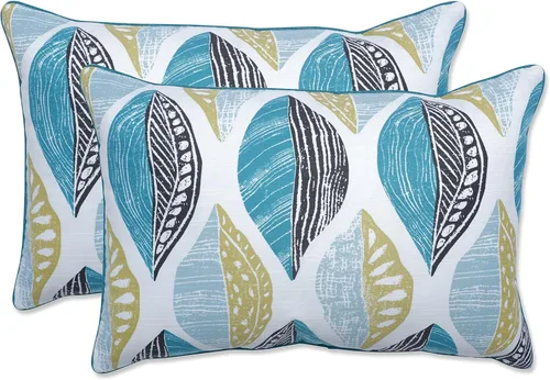 Miniatura 27 de Pillow Perfect Almohadas botánicas para interiores y exteriores, 2 unidades, acento, 16.5 x 16.5 pulgadas, naranja Sunny Daze