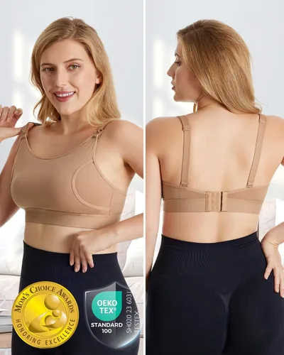 Miniatura 18 de Momcozy - Brasier para extracción de leche y lactancia, manos libres, ajustable, brasier todo en uno