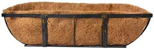 Miniatura 4 de EROCK 2 bandejas de revestimiento de coco, forma de media luna de 24/30/36/48 pulgadas, marrón, fibra de coco natural, interior/exterior, perfecto