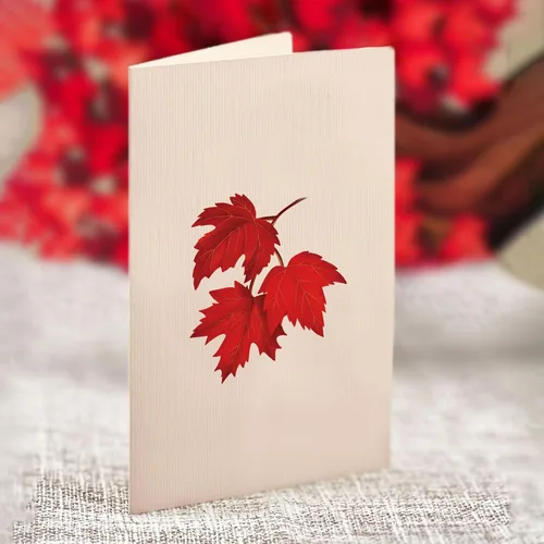 Miniatura 7 de Freshcut Paper Tarjetas desplegables, árbol de arce rojo, ramo de flores de tamaño real de 12 pulgadas, tarjeta de felicitación emergente 3D