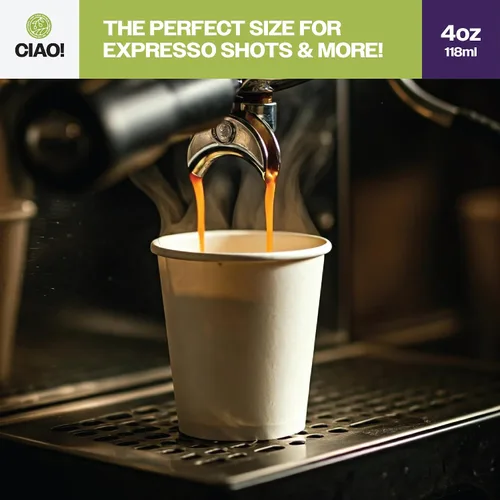 Miniatura 7 de CIAO! Taza de papel blanco desechable de 4 onzas, 63 mm de diámetro, 2,000