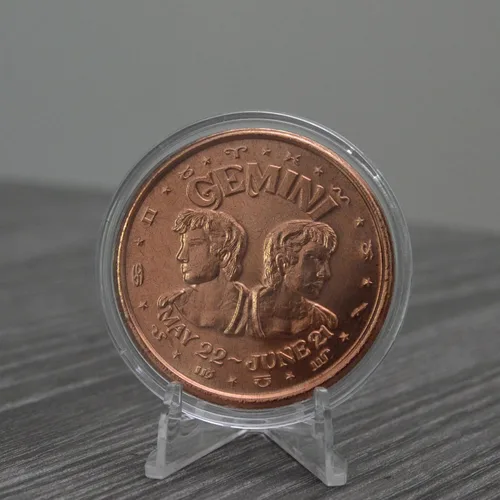 Miniatura 3 de Ficha portadora de agua de acuario: moneda de desafío de cobre puro de 1 oz en cápsula - Regalo de astrología y zodiaco, perfecto para visionarios