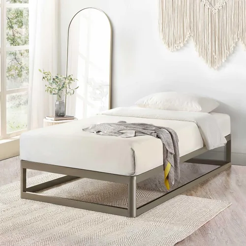 Miniatura 16 de Somier de cama individual Mellow 9 pulgadas, con base de colchón de láminas de acero resistente Negro