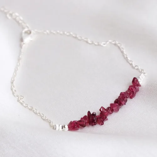 Miniatura 2 de Gempires Natural Chips Bar Bracelet, Energy Healing Crystals, Birthday, Gift for Her, Gemstone Jewelry 8 inch