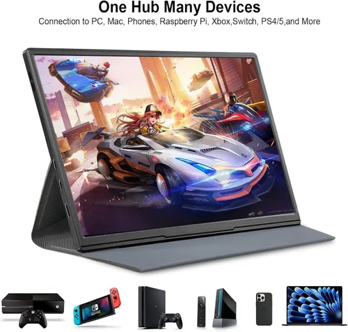 Miniatura 3 de moonka Monitor portátil de 10.5 pulgadas, pantalla FHD IPS de 1920 x 1280P, pantalla USB-C, segundo externo para laptop, PC, teléfono Mac, PS
