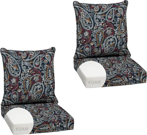Miniatura 69 de Arden Outdoor Deep Seat Cushion Set, 24 x 24 pulgadas, Cojín para patio resistente al clima, a la lluvia y a la decoloración para silla, sofá y sofá