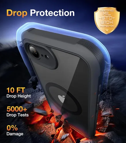 Miniatura 443 de Diaclara Funda diseñada para iPhone 16, mejorada [protección completa de la cámara], carcasa resistente de cuerpo completo con protector de pantalla