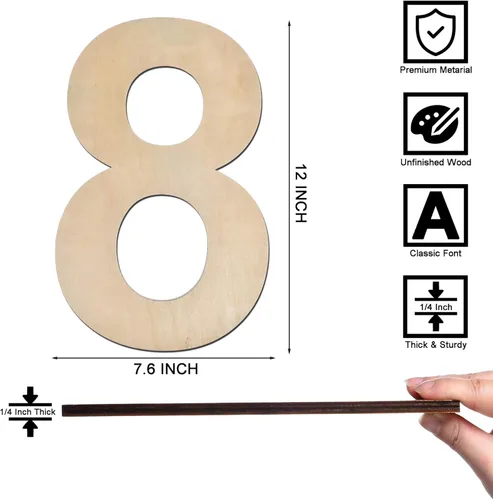 Miniatura 73 de Letra M de madera de 12 pulgadas de grosor, letra de madera grande sin terminar de 1/4 de pulgada de grosor para decoración de pared del hogar