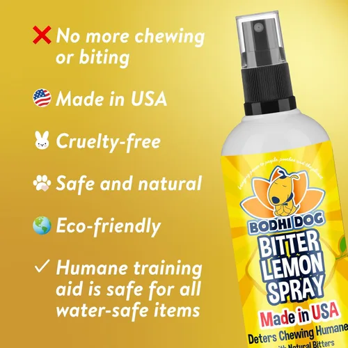Miniatura 3 de Bodhi Dog Spray de limón amargo – Spray antimasticable para perros, gatos, cachorros y gatitos – Ayuda de entrenamiento para masticar – Seguro