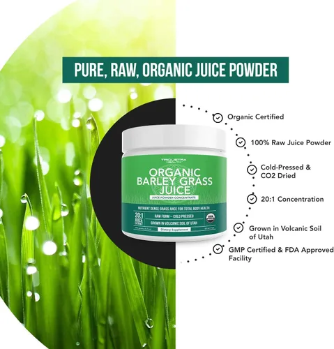 Miniatura 2 de Triquetra Health Polvo orgánico de espirulina de 8 oz. Más polvo de jugo de hierba de cebada orgánica 5.3 oz.