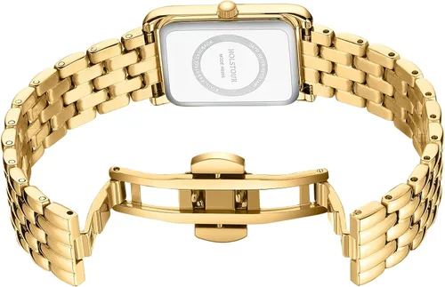 Miniatura 3 de Relojes para mujer, pulsera vintage, esfera romana, caja rectangular, reloj dorado, impermeable, con herramientas