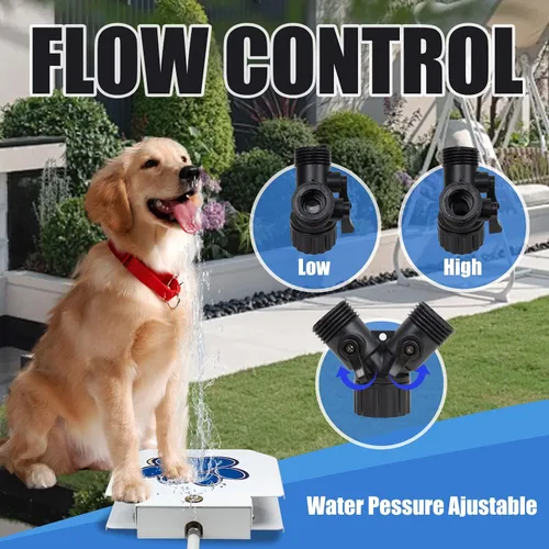 Miniatura 6 de Poofzy Fuente de agua para perros, rociador de agua para perros grandes, con juego de válvulas de cobre mejorado, fácil de usar, agua dulce