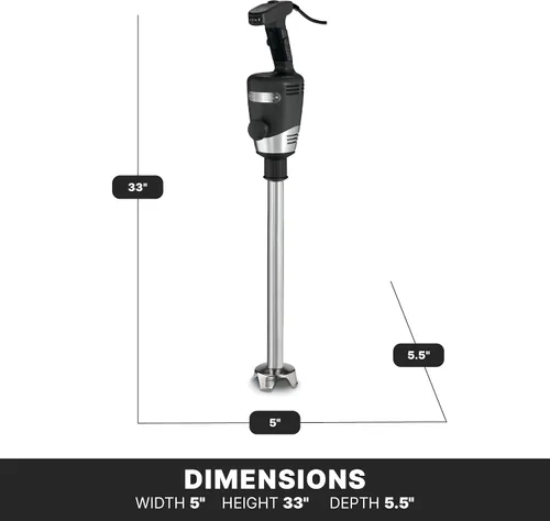 Miniatura 5 de Waring Commercial Big Stix batidora de inmersión con eje desmontable, Negro/Plateado