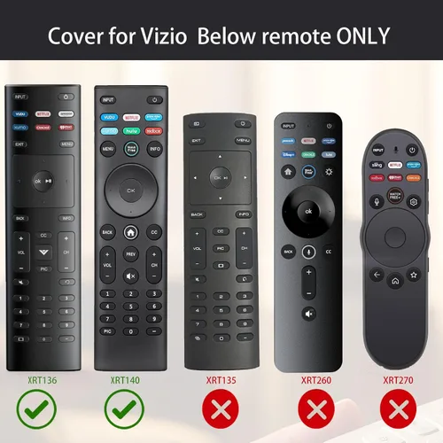 Miniatura 2 de Paquete de 4 fundas para VIZIO XRT136 / XRT140 Smart TV con control remoto de silicona con cordón que brilla en la oscuridad, morado, azul, verde