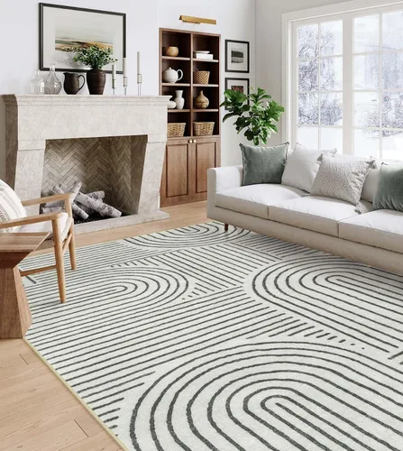 Miniatura 15 de Lahome - Alfombras abstractas de 8 x 10 para sala de estar, alfombras suaves de 8 x 10 en verde para dormitorio, alfombra antideslizante, alfombra