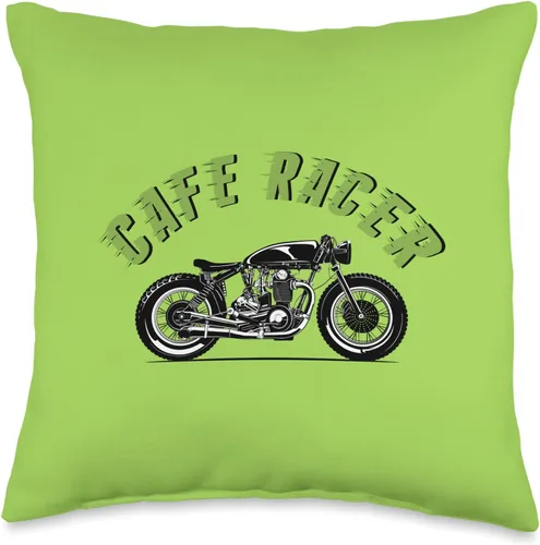 American Cafe Racer Motorcycle Apparel and Merch Cafe Racer Biker Men Women Adult Teens Boys Girls Kids Youth Throw Pillow, 16x16, Multicolor