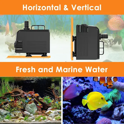 Miniatura 5 de AquaMiracle Bomba de agua sumergible para acuario con control de flujo, bomba de estanque para estanque, fuente, cascada, estatua, función de agua