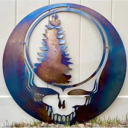 Miniatura 2 de Decoración creativa de metal con forma de roba tu cara, arte de hierro fundido, adorno para Halloween, hogar, jardín, oficina, dormitorio, estatua
