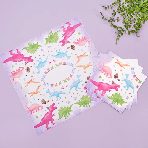 Miniatura 6 de WERNNSAI 100 platos y servilletas de dinosaurio, suministros de fiesta de cumpleaños de dinosaurios, platos de papel de dinosaurio, servilletas