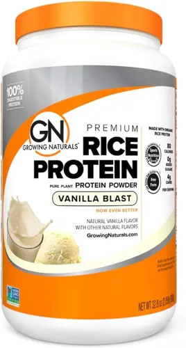 Miniatura 9 de Growing Naturals Proteína orgánica de arroz en polvo, sabor a chocolate, sin OMG, vegano, 16.8 onzas