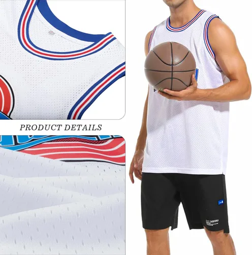 Miniatura 4 de Camiseta de baloncesto para hombre #23 camisetas de película espacial de los años 90 para Halloween, hip hop, ropa de fiesta, camisas deportivas