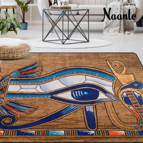 Miniatura 2 de Naanle Alfombra egipcia antideslizante para sala de estar, comedor, dormitorio, cocina, 1.7 x 2.6 pies (20 x 31 pulgadas / 19.7 x 31.5 in), alfombra