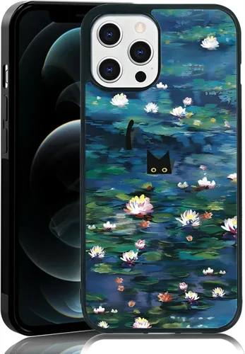 Miniatura 44 de Elegante funda de teléfono con diseño de gato Marie compatible con iPhone 11, funda de encaje dorado para iPhone, a prueba de golpes, rosa fucsia