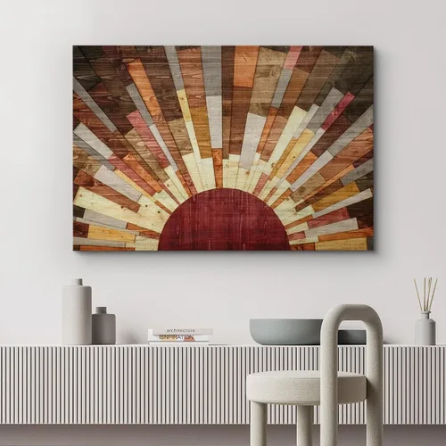 Miniatura 2 de Wall26 - Arte de pared estampado en lienzo con decoración occidental sobre panel de madera, naturaleza salvaje con sol y cielo brillantes, arte