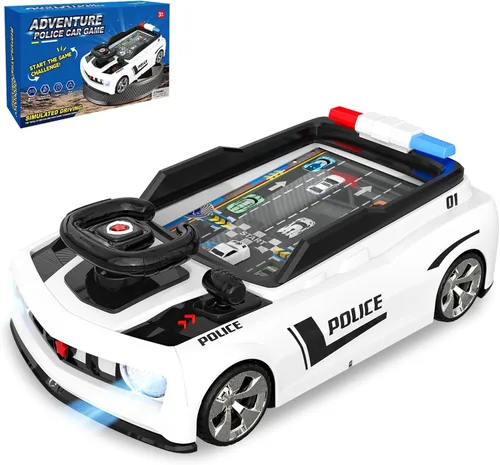 Mytothfy Volante musical de juguete de carreras de coche de carreras para niños pequeños, auto de simulación de conducción con sonido y luz, regalos