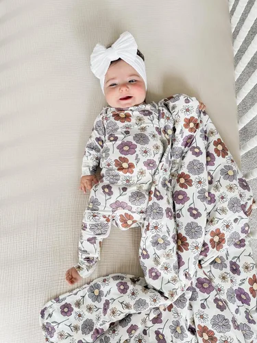 Miniatura 18 de GUNAMUNA Pijama unisex convertible ultrasuave para bebé, mameluco con cremallera para pañales, recién nacido a 24 meses
