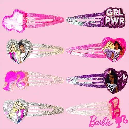 Miniatura 2 de LUV HER Clips de pelo Barbie para niñas, clips de presión, paquete de 8, multicolor, para edades 3+