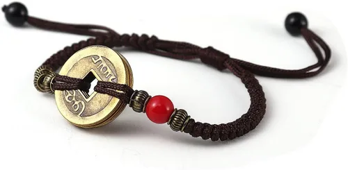 Miniatura 3 de 2 pulseras de cobre de Feng Shui de cuerda roja trenzada, hecha a mano, ajustable, para atraer dinero, riqueza, para mujeres, hombres, amigos