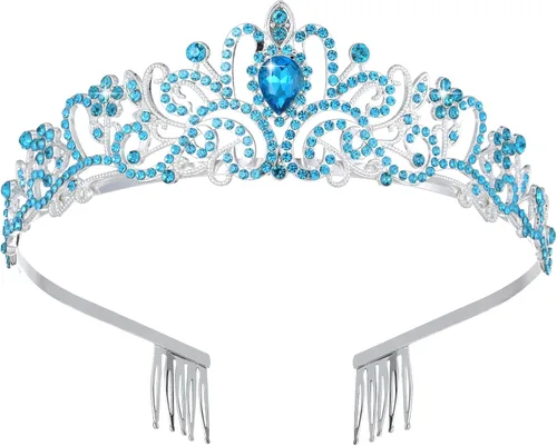 Miniatura 15 de Tiaras de cristal para mujer, fiesta de cumpleaños, princesa, boda, novias, corona, graduación, accesorios para el cabello, regalos con peines