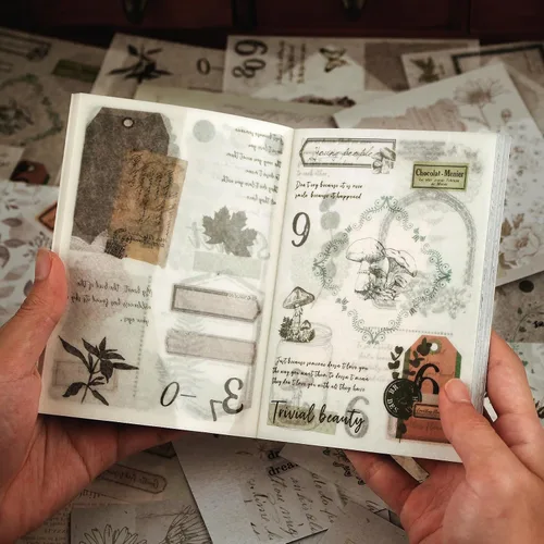 Miniatura 9 de Dizdkizd Calcomanías Washi con Temática Celestial para Journaling, Libro de Calcomanías de Efímera Vintage con 180 Calcomanías de Planetas y 20