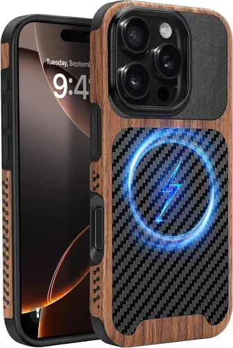 Miniatura 32 de Funda magnética ZZDZZ compatible con iPhone 14 Plus [Compatible con Magsafe] Diseño de cuero premium TPU híbrido a prueba de golpes (Negro)