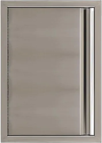 Puerta de cocina al aire libre, 17 pulgadas de ancho x 24 pulgadas de alto, puerta de acceso único para barbacoa, acero inoxidable cepillado, puerta