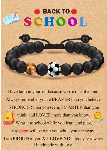 Miniatura 29 de EFVISD Pulsera de fútbol, baloncesto, béisbol, hockey para regalos para niños jugadores amantes de equipos, hijo, nieto, hermano, sobrino, amigo