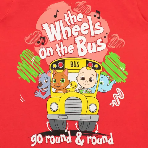 Miniatura 2 de CoComelon Camiseta con ruedas en el autobús para niño, Rojo