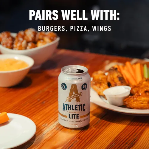 Miniatura 6 de Athletic Brewing Company Cerveza artesanal sin alcohol, baja en carbohidratos con cuerpo ligero de arroz y malta, combina con ensalada y pizza