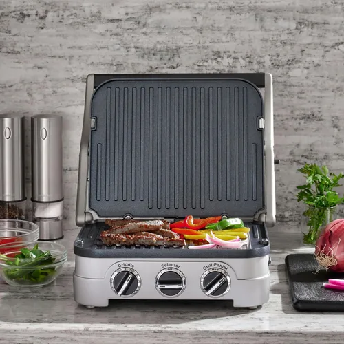 Miniatura 2 de Cuisinart Griddler - Parrilla de interior, prensa panini, sandwichera y más, parrilla 5 en 1, platos de cocina antiadherentes aptos