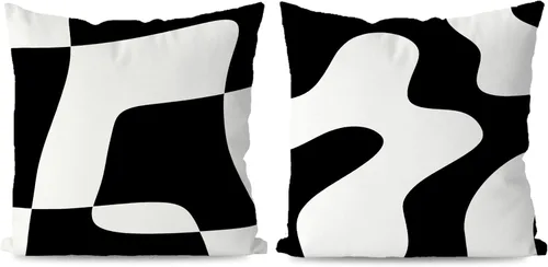 Miniatura 15 de KEUSPI Fundas de almohada decorativas negras y beige, juego de 4 fundas de almohada negras para sofá, decoración del hogar, estilo boho moderno