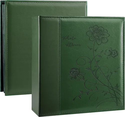 Artmag Álbum de fotos de 4 x 6 pulgadas, 1000 fotos, gran capacidad, cubierta de cuero para bodas, álbumes de fotos con capacidad para fotos Verde