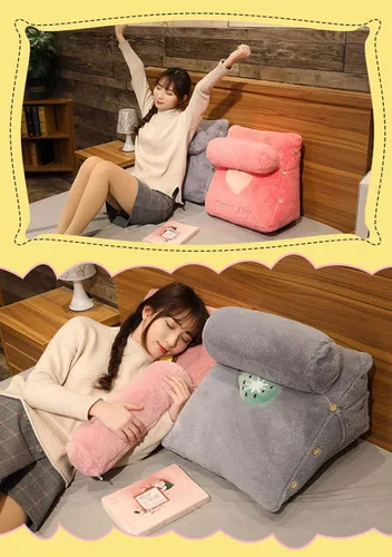 Miniatura 6 de Almohada triangular de cuña para lectura y televisión, patrón de frutas con almohada ajustable para el cuello, almohada de cuña, extraíble y Cactus