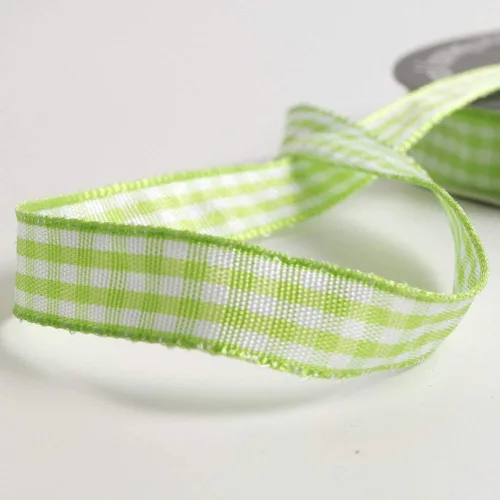 Miniatura 7 de Rollo de cinta a cuadros a cuadros verde manzana, 25 yardas cada rollo, 100% poliéster (3/8 pulgadas, verde manzana)