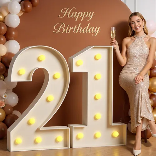 Miniatura 96 de Números de marquesina de 4 pies de alto, 4 pies de alto, números grandes iluminados 0 para 30, 40, 50, 60, decoración de fiesta de cumpleaños