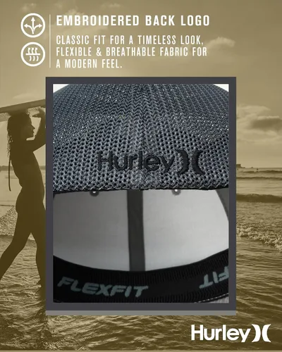 Miniatura 5 de Hurley Gorras para hombre - Gorra de béisbol Mini Icon Mesh Panel - Sombreros ajustados para hombre