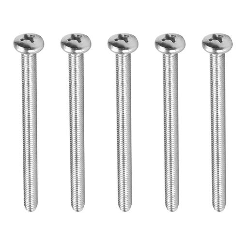 Miniatura 68 de MroMax 5 tornillos de máquina Phillips de cabeza plana M8 x 0.984 in, acero inoxidable 304 18-8, rosca completa, tornillos de cabeza cruzada gris